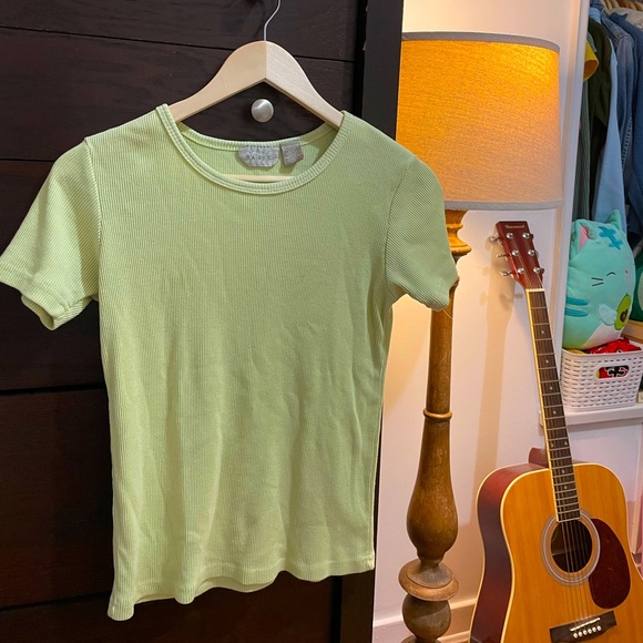 LIGHT GREEN RIBBED SHIRT - Picture 1 of 1